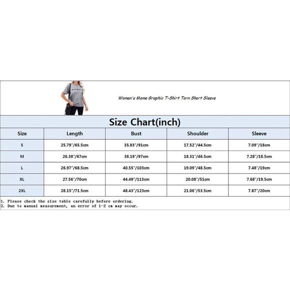 NIUBIA Womens Mama Shirts Short Sleeve Casual Print T-Shirt Round Neck Fit Tees - Picture 5 of 5